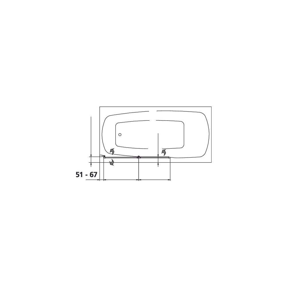 Kermi Badewannenaufsatz Vario 2000 Faltwand 2F FW2 1400x600x24mm Kerolan Perl 3mm ... KERMI-V2FW20601412K 4046383453022 (Abb. 2)