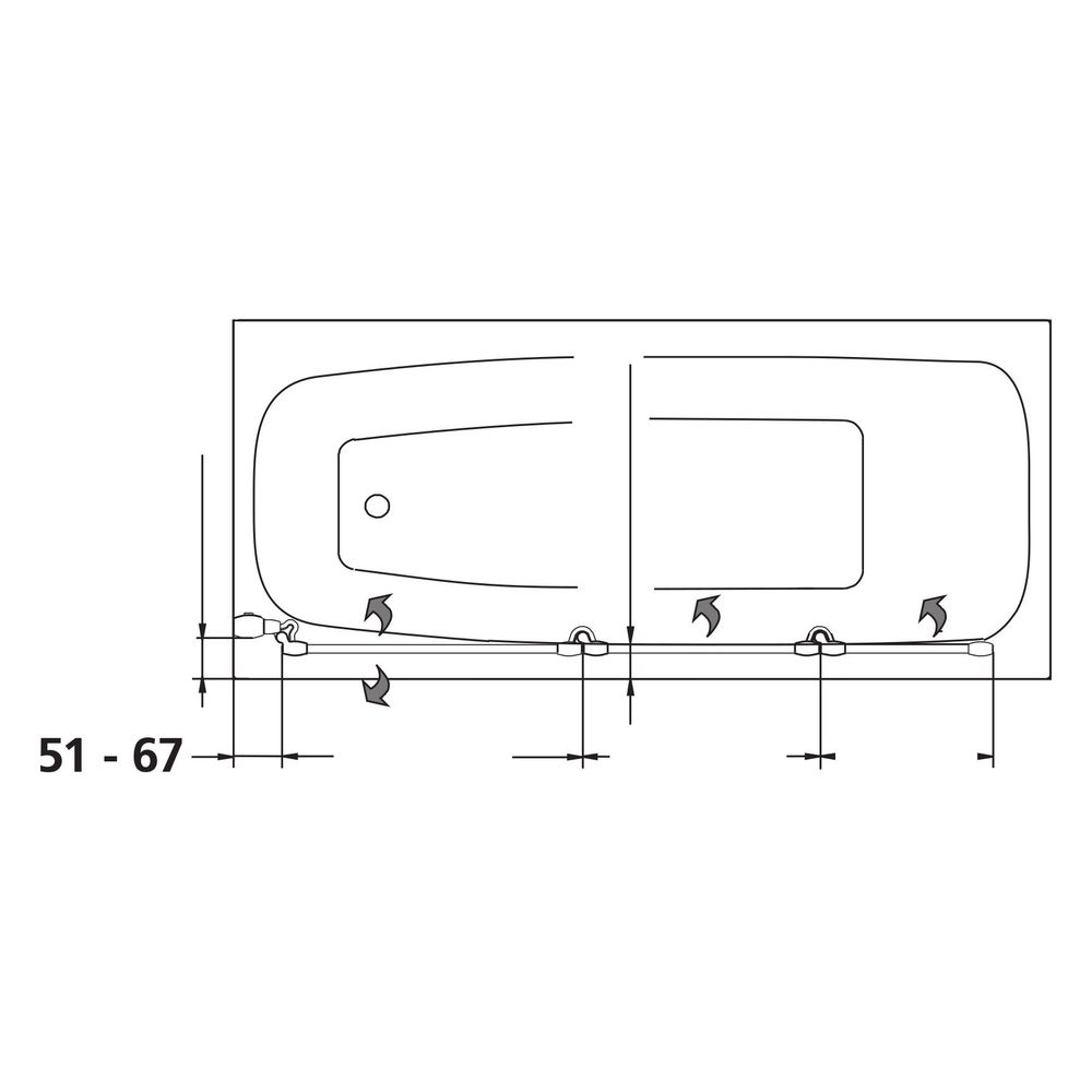 Kermi Badewannenaufsatz Vario 2000 Faltwand 3F FW3 1400x500x24mm Kerolan Perl 3mm... KERMI-V2FW30501412K 4046383453626 (Abb. 10)