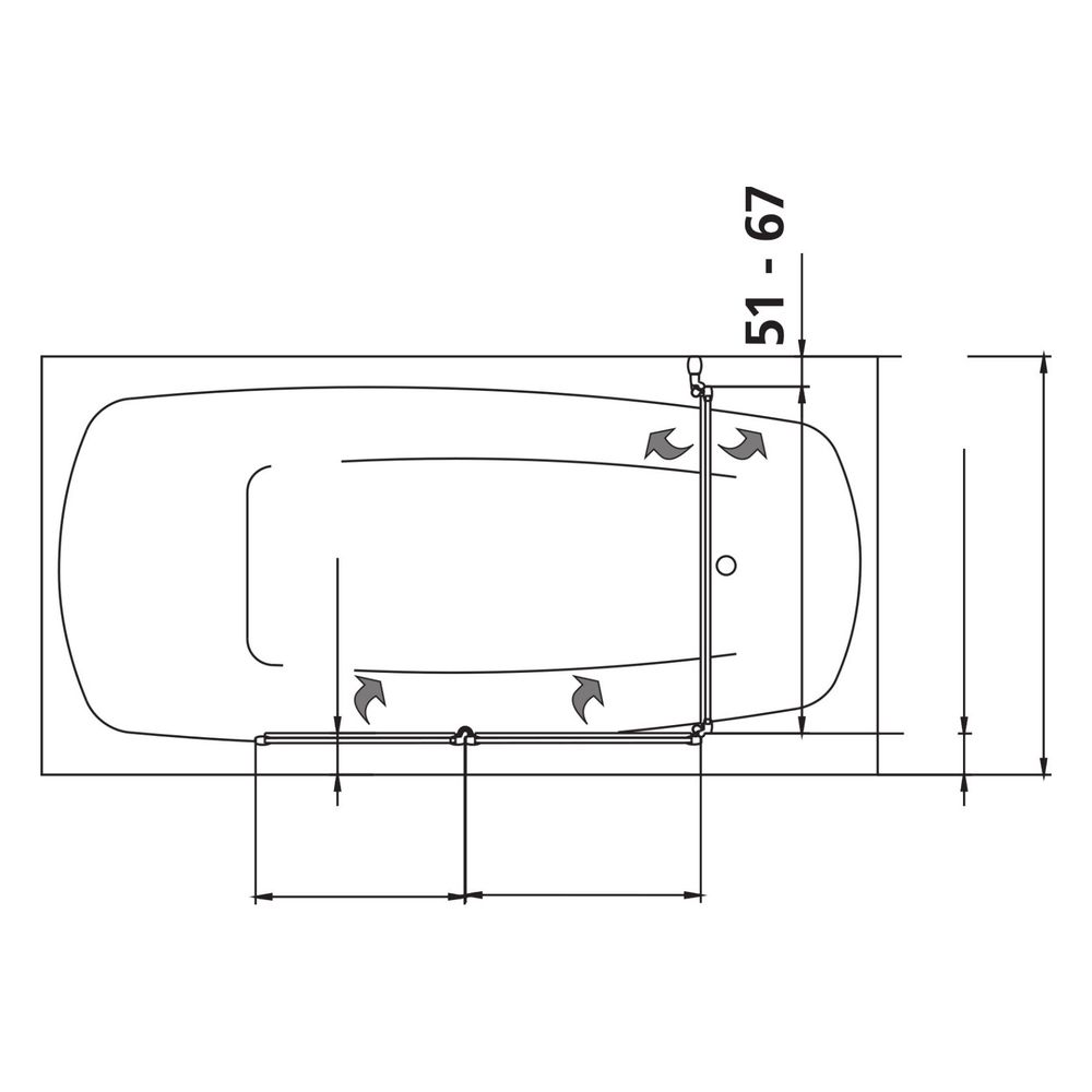Kermi Badewannenaufsatz Vario 2000 Faltwand 3F FW3 1400x600x24mm Kerolan Perl 3mm ... KERMI-V2FW30601422K 4046383454029 (Abb. 4)