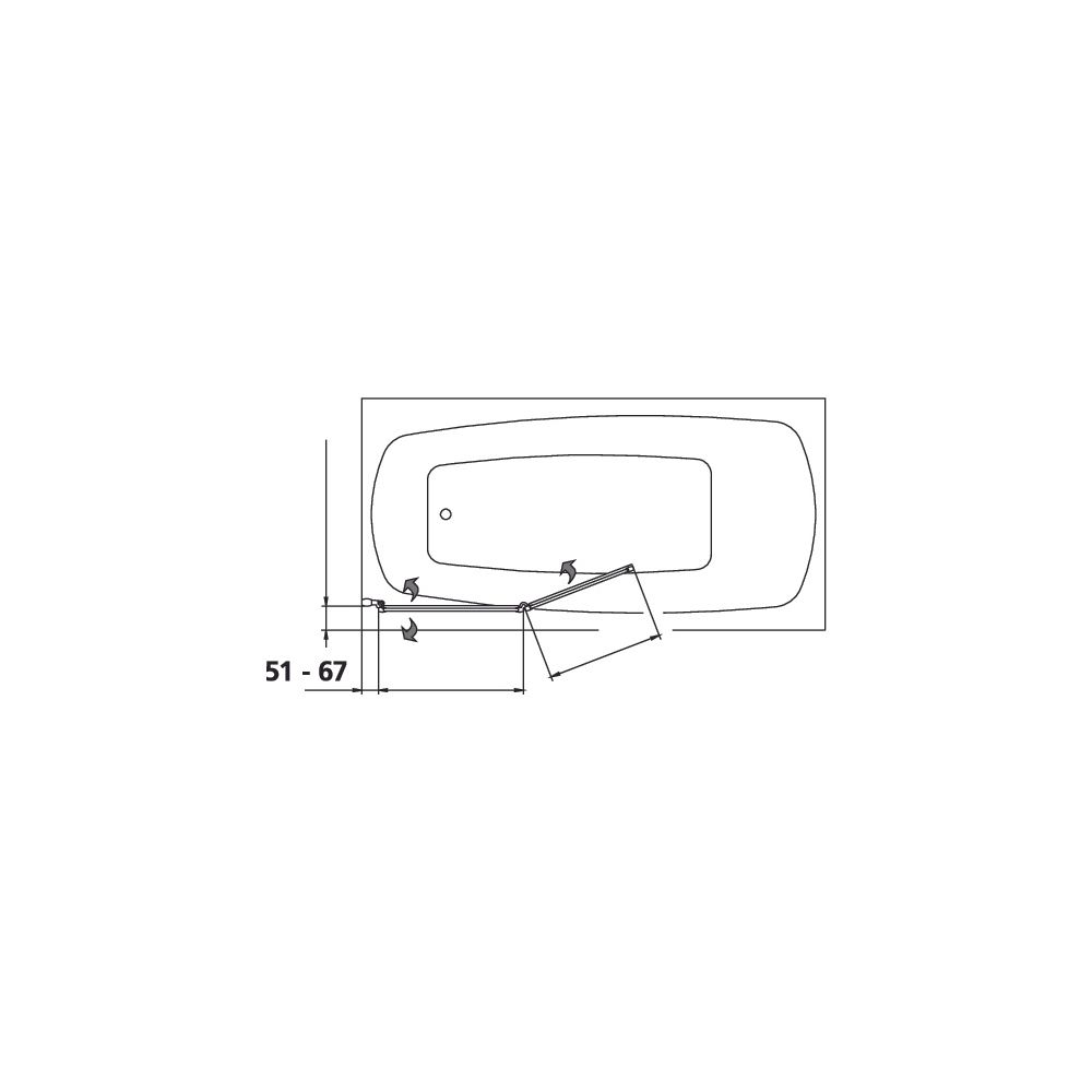 Kermi Badewannenaufsatz Vario 2000 Faltwand 2F TS1 1400x750x24mm ESG Klar 3mm Silb... KERMI-V2TS1075141AK 4046383454852 (Abb. 4)