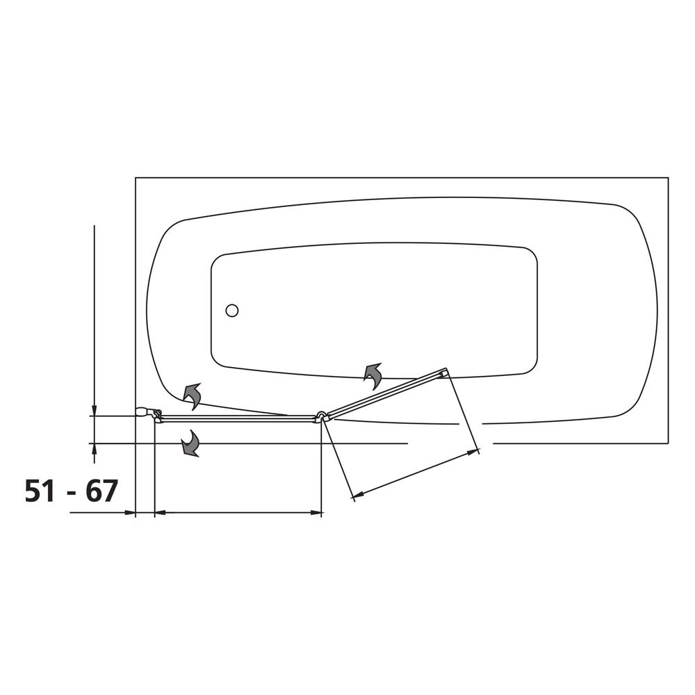 Kermi Badewannenaufsatz Vario 2000 Faltwand 2F TS1 1400x750x24mm ESG Klar 3mm Silb... KERMI-V2TS1075141AK 4046383454852 (Abb. 8)