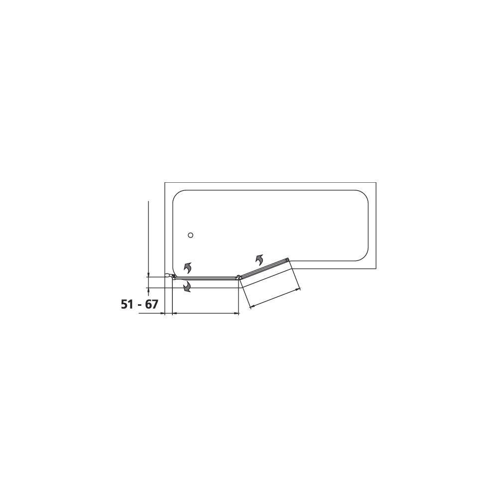 Kermi Badewannenaufsatz Vario 2000 Faltwand 2F TS1 1400x750x24mm ESG Klar 3mm Silb... KERMI-V2TS1075141AK 4046383454852 (Abb. 2)