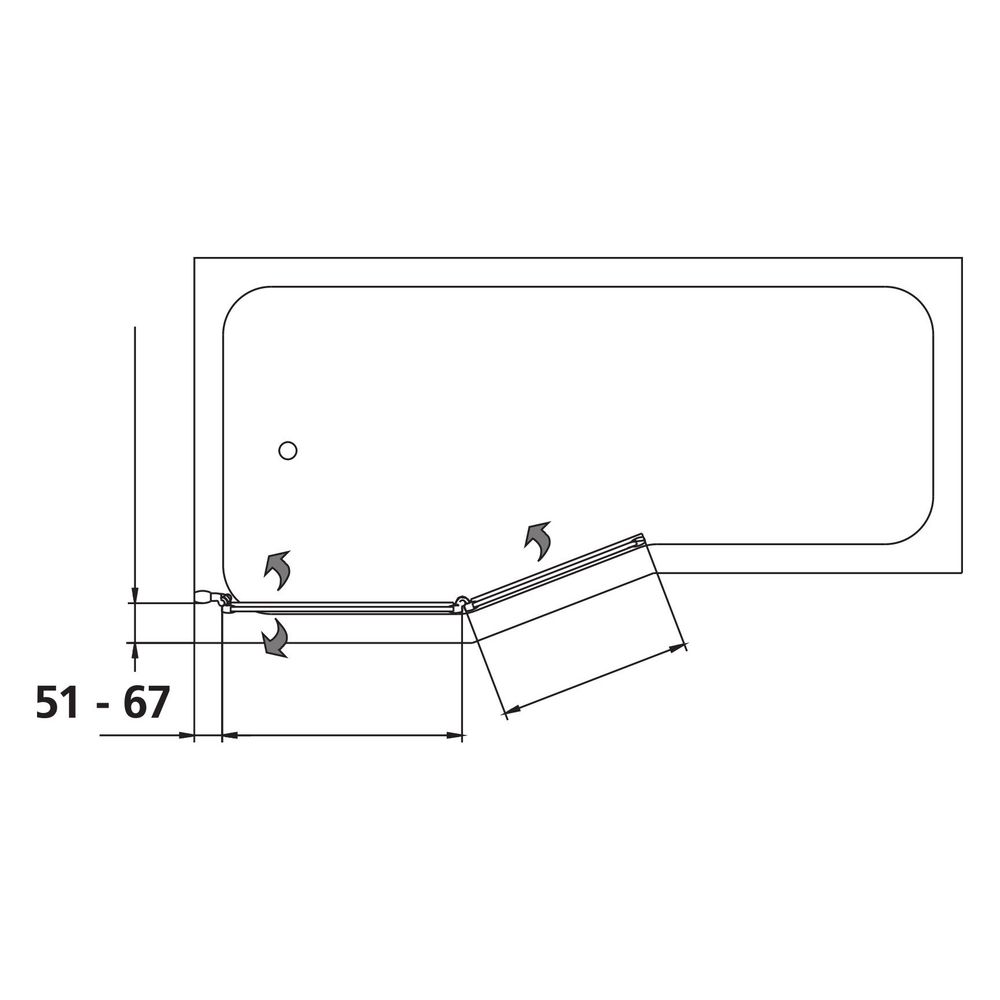 Kermi Badewannenaufsatz Vario 2000 Faltwand 2F TS1 1400x750x24mm ESG Klar 3mm Silb... KERMI-V2TS1075141AK 4046383454852 (Abb. 7)