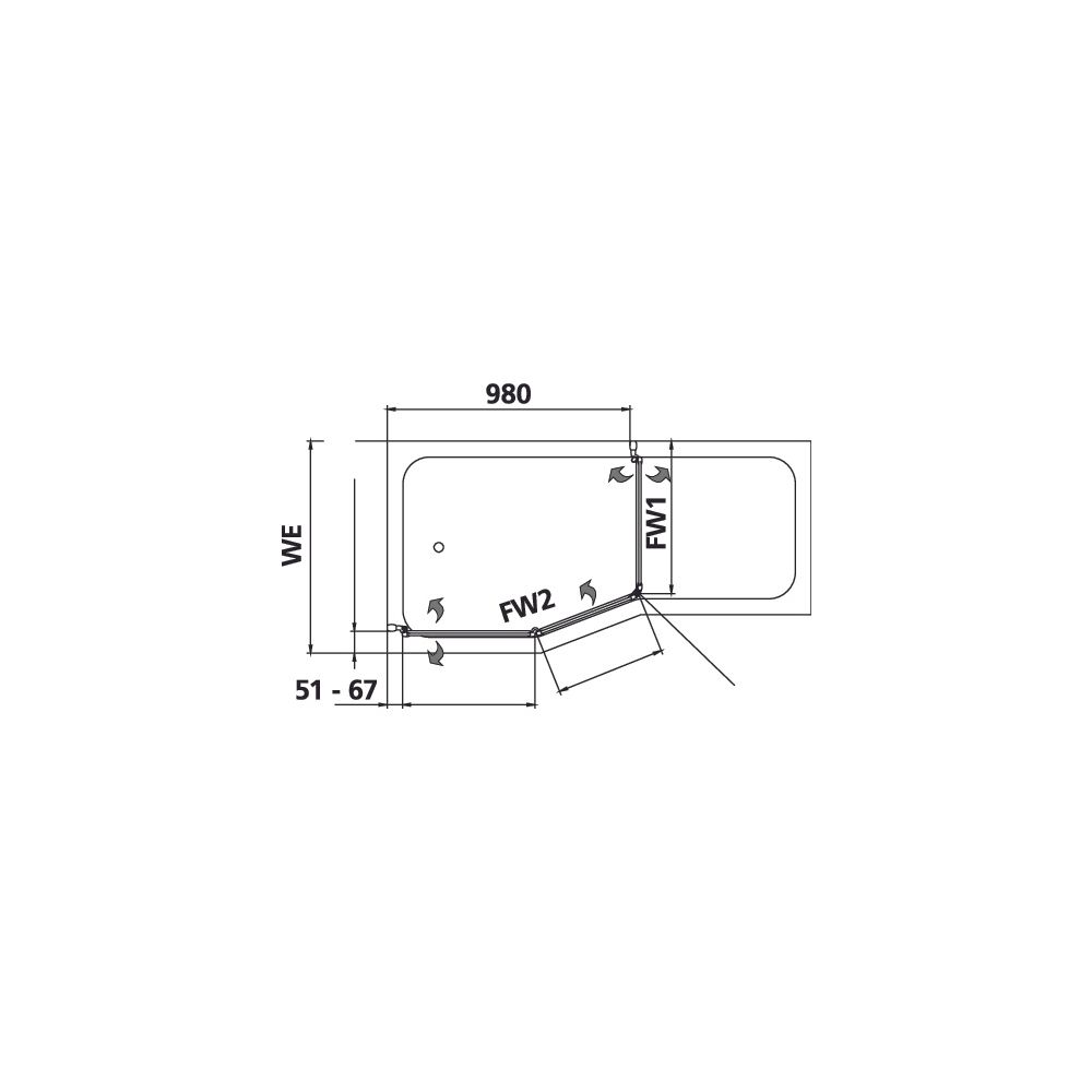 Kermi Badewannenaufsatz Vario 2000 Faltwand 2-1F Magnet. TS2 1400x750x24mm ESG Kla... KERMI-V2TS2075141PK 4046383455170 (Abb. 4)