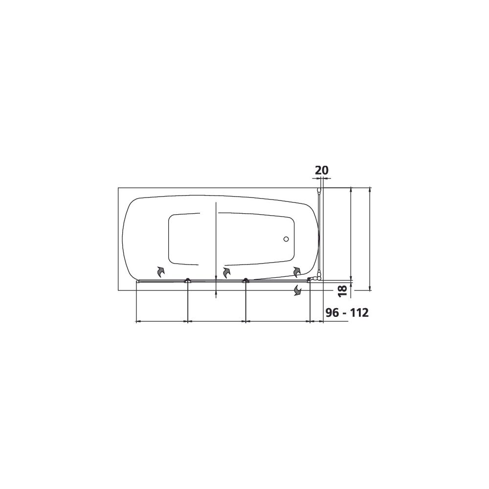 Kermi Seitenwand Vario 2000 für Badewannen TWD 1400x700x24mm Kerolan Perl 3mm Silb... KERMI-V2TWD0701412K 4046383455729 (Abb. 2)