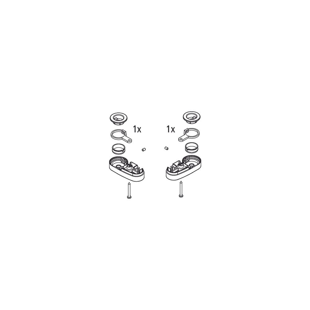 Kermi Lager Set unten, EBDI018, Silber Hochglanz, 2535006... KERMI-2535006 4051484925835 (Abb. 2)