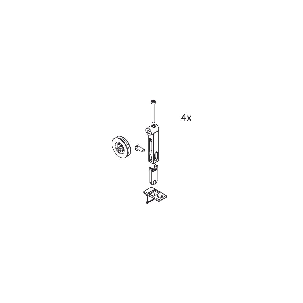 Kermi Laufrollen Set oben, EBLI026, Silber Mattglanz/Silber Hochglanz, 2534910... KERMI-2534910 4051484925224 (Abb. 2)