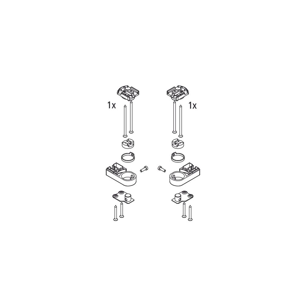 Kermi Lager Set unten für RAYA-Türen, EBRA011, Silber Hochglanz, 2534449... KERMI-2534449 4051484924104 (Abb. 2)