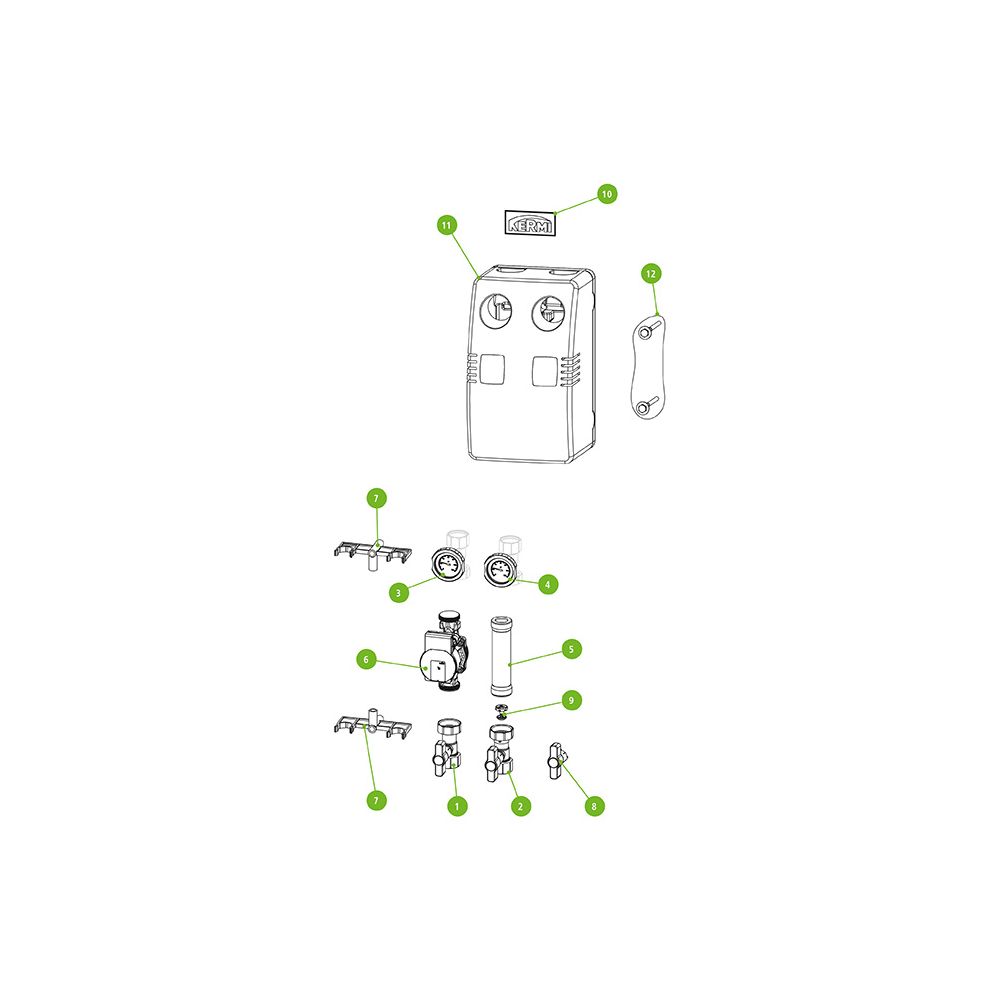 Kermi Haltebrille für Hydromodul und Wandstation, W90505... KERMI-W90505 4037486868356 (Abb. 2)