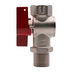 Kermi Kugelhahn G 3/4" heizwasserseitig vernickelt, Griff Rot, für Frischwasserstation, W... KERMI-W90218 4037486676265 (Abb. 1)