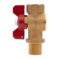 Kermi Kugelhahn G 3/4" trinkwasserseitig blank, Griff Rot, für Frischwasserstation, W9022... KERMI-W90227 4037486676357 (Abb. 1)