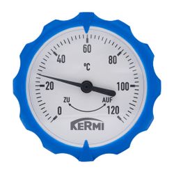 Kermi Thermometer aufsteckbar Blau, Rücklauf, für Heizkreis ungemischt und gemischt, W902... KERMI-W90247 4037486676555 (Abb. 1)