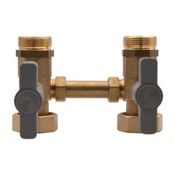 Kermi Kugelhähne mit Bypassrohr geschlossen, für Hydromodul und Speicherladung, 2 Stück, ... KERMI-W90525 4037486868554 (Abb. 1)