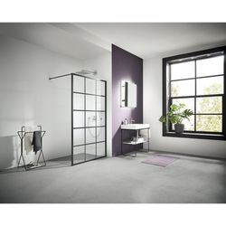 Kermi Walk-In Wall Walk-In XD WW1 2000x1400x25mm ESG Klar 8mm Schwarz Soft Anschla... KERMI-XDWW1140203PK 4051484949787 (Abb. 1)