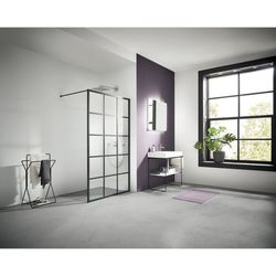 Kermi Walk-In Wall Walk-In XD WW2 2000x1600x25mm ESG Klar 8mm Schwarz Soft Anschla... KERMI-XDWW2160203PK 4051484949947 (Abb. 1)