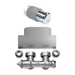 Kermi Ventilhahnblock-Kombiset Eckform, Glanzsilber Metallic... KERMI-ZV03090001 4063769317297 (Abb. 1)