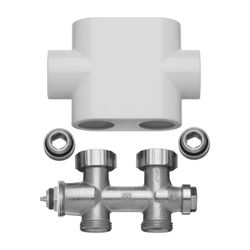 Kermi Ventilhahnblock DG inkl. Blende mit dynamischer Durchflussregelung, Chrom... KERMI-ZV02120002 4037486002149 (Abb. 1)