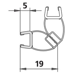 Kermi Magnetprofil x1, 1235 für Türflügel 6mm, 2010mm, passend bis Serienhöhe 2000mm, 60... KERMI-6025698 4051484930082 (Abb. 1)