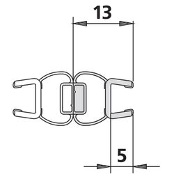 Kermi Magnetprofil x1, 1238 für Türflügel 6mm, 2000mm, passend bis Serienhöhe 2000mm, 60... KERMI-6025709 4051484930112 (Abb. 1)