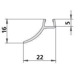 Kermi Wandabdichtung senkrecht x1, 1239, 2000mm, passend bis Serienhöhe 2000mm, 2534090... KERMI-2534090 4051484923176 (Abb. 1)