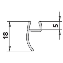 Kermi Glasabdichtung senkrecht x1, 1240, 2000mm, passend bis Serienhöhe 2000mm, 2534091... KERMI-2534091 4051484923183 (Abb. 1)