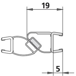 Kermi Magnetprofil x1, 1241, 2000mm, passend bis Serienhöhe 2000mm, 6025715... KERMI-6025715 4051484930129 (Abb. 1)