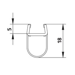Kermi Glasabdichtung senkrecht x1, 1646, 2000mm, passend bis Serienhöhe 2200mm, 6031695... KERMI-6031695 4051484930181 (Abb. 1)