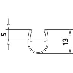 Kermi Glasabdichtung senkrecht x1, 1647, 2000mm, passend bis Serienhöhe 2000mm, 6031696... KERMI-6031696 4051484930198 (Abb. 1)