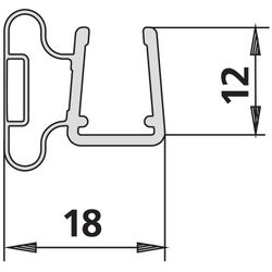 Kermi Magnetprofil x1, 1650, 2000mm, passend bis Serienhöhe 2000mm, 6031610... KERMI-6031610 4051484930174 (Abb. 1)