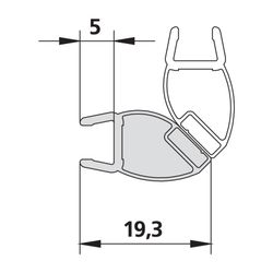 Kermi Magnetprofil x1, 3166R, 2000mm, 6030619... KERMI-6030619 4051484930150 (Abb. 1)