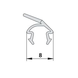 Kermi Anschlagdichtung senkrecht 4037, 1972mm bis Serienhöhe 2000mm, 2240371... KERMI-2240371 4051484920977 (Abb. 1)