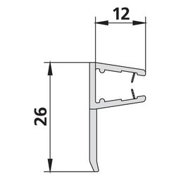 Kermi Glasabdichtung senkrecht x1, 4089, 2000mm, passend bis Serienhöhe 2000mm, 6025181... KERMI-6025181 4051484930075 (Abb. 1)