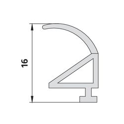 Kermi Anschlagdichtung senkrecht x1, 4220, 1967mm bis Serienhöhe 2000mm, 6002082... KERMI-6002082 4051484929901 (Abb. 1)