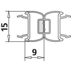 Kermi Dichtleiste 4600 06 x1, 4602, 2000mm, Magnetprofil 180 Grad, passend bis Serienhöh... KERMI-2534770 4051484924722 (Abb. 1)