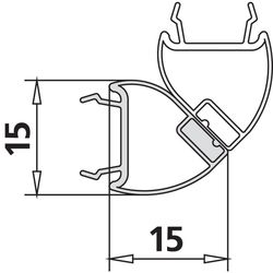 Kermi Magnetprofil 4719 22 L x1, 4603, 90 Grad links, 2000mm, für Eckeinstieg 2-teilig b... KERMI-2534971 4051484925576 (Abb. 1)