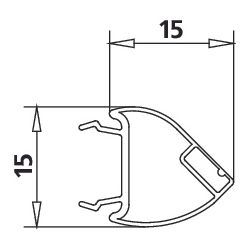 Kermi Magnetprofil Typ C x1, 4603, 90 Grad für Verschlussprofil, 2000mm, passend bis Ser... KERMI-6042816 4051484931010 (Abb. 1)