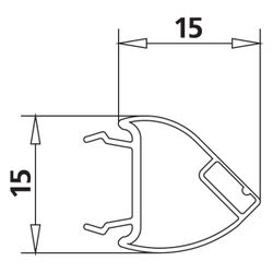 Kermi Magnetprofil Typ C x1, 4603, 90 Grad für Verschlussprofil, 2000mm, passend bis Ser... KERMI-6042816 4051484931010 (Abb. 1)