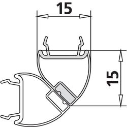 Kermi Magnetprofil 4719 23 R x1, 4604, 90 Grad rechts, 2000mm, für Eckeinstieg 2-teilig ... KERMI-2534972 4051484925583 (Abb. 1)