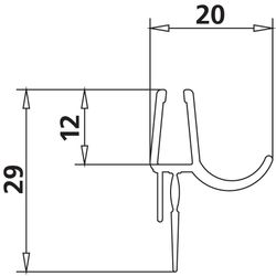 Kermi Dichtleiste 4628 09 R x2, 4621 gebogen, kürzbar, mit Wasserabpralleffekt, 2534775... KERMI-2534775 4051484924777 (Abb. 1)