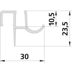 Kermi Dichtleiste 5500 08A x1, 5525, 985mm, kürzbar, mit Wasserabpralleffekt, 2535894... KERMI-2535894 4051484927761 (Abb. 1)
