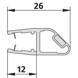 Kermi Magnetleiste 3270 20b x1, 6443, 90 Grad, 2000mm für Eckeinstieg links bis Serienhö... KERMI-2534096 4051484923237 (Abb. 1)