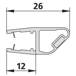 Kermi Magnetleiste 3270 21 x1, 6444, 90 Grad, 2000mm für Eckeinstieg rechts bis Serienhö... KERMI-2534097 4051484923244 (Abb. 1)