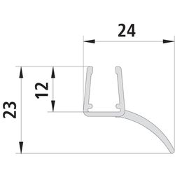 Kermi Glasabdichtung senkrecht x1, 6449, 2000mm, passend bis Serienhöhe 2000mm, 6004121... KERMI-6004121 4051484929949 (Abb. 1)
