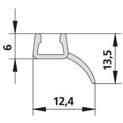 Kermi Glasabdichtung senkrecht 1216 8 x1, 6925, 2000mm, passend bis Serienhöhe 2000mm, 2... KERMI-2534100 4051484923275 (Abb. 1)