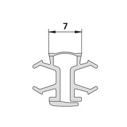 Kermi Scharnierprofil 8286, 1996mm, mit Gleitdichtung senkrecht bis 2000mm, 2282860... KERMI-2282860 4051484920984 (Abb. 1)