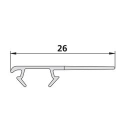 Kermi Anschlagprofil senkrecht x1, 9246, 2000mm bis Serienhöhe 2000mm, 6000348... KERMI-6000348 4051484929895 (Abb. 1)