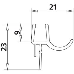 Kermi Dichtleiste RA 5400 12C R x2, 97101 gebogen, kürzbar, mit Wasserabpralleffekt, 253... KERMI-2534085 4051484923145 (Abb. 1)