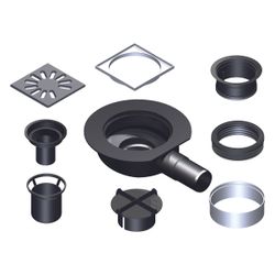 Kermi Ablauf Point A6X 040 Point Ablauf waagerecht flach DN 40... KERMI-BAA6X040000XK 4051484938521 (Abb. 1)