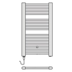 Kermi Basic-E gerade elektrischer Badheizkörper Glanzsilber Metallic 804x35x450m... KERMI-E0E10080045WTXK 4051487283291 (Abb. 1)