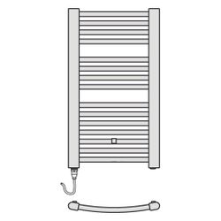 Kermi Basic R-E gebogen elektrischer Badheizkörper Glanzsilber Metallic 804x51x4... KERMI-ERE10080045WSXK 4051487283680 (Abb. 1)